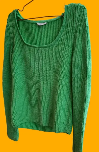 Suéter verde de punto para mujer - miniatura 1