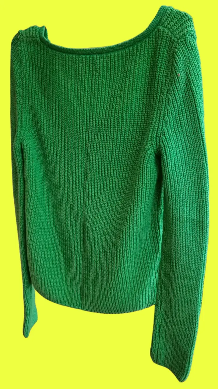 Suéter verde de punto para mujer - 2