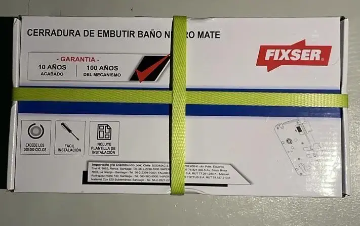 Cerradura de Embutir Baño Negro Mate Fixser - 2