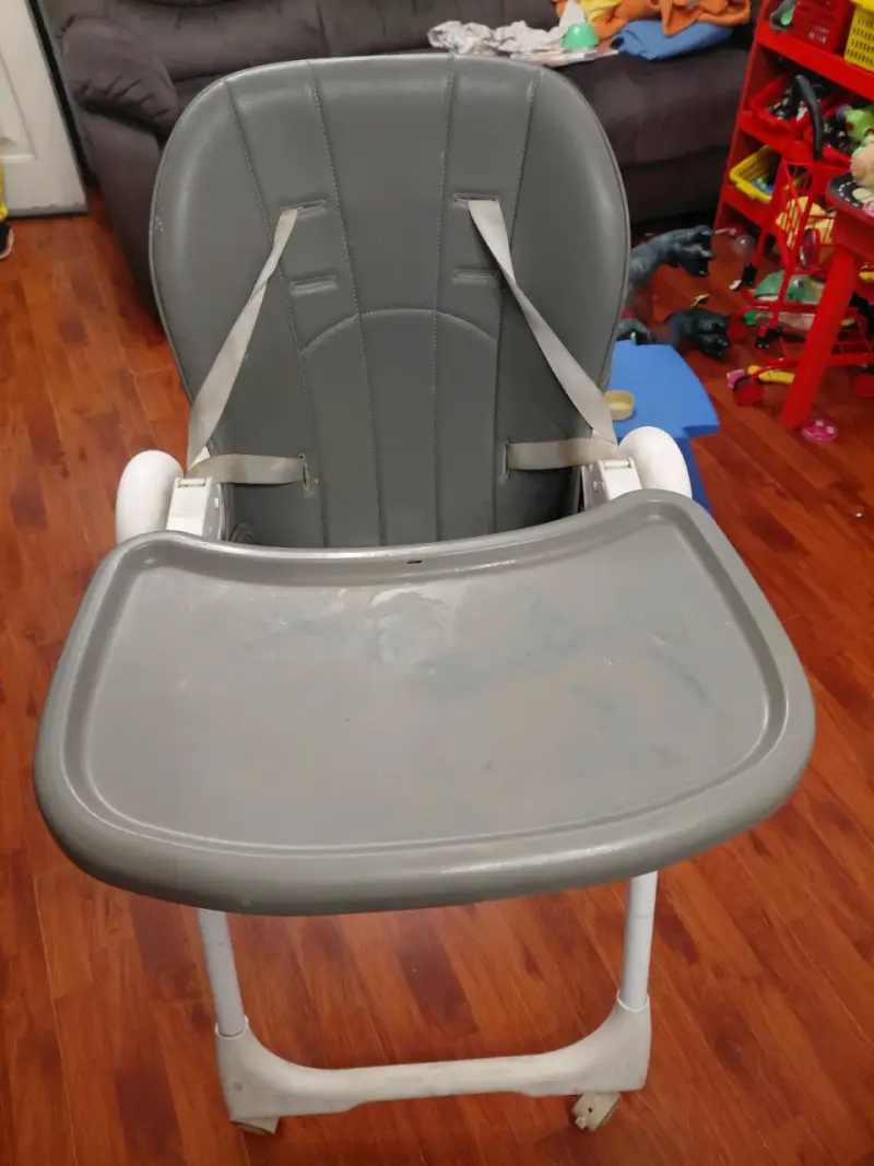 Silla de comer para bebé plegable gris - 4
