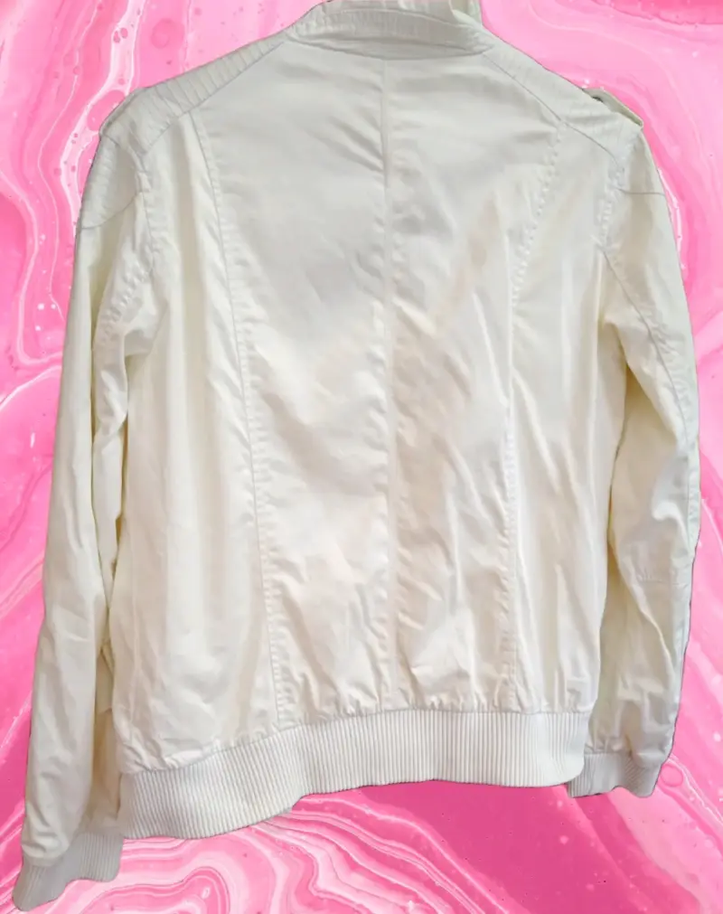Chaqueta blanca de algodón con diseño gráfico - 2
