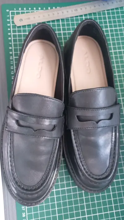 Zapatos mocasines negros de cuero Aldo - miniatura 2