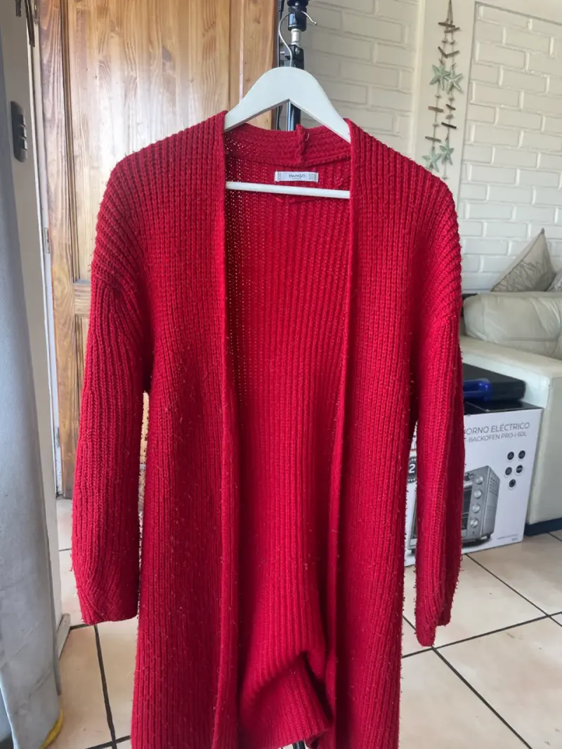Cárdigan largo rojo Mango Basics para mujer - 1