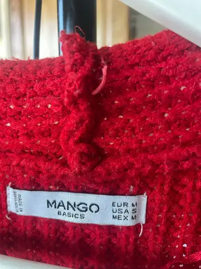 Cárdigan largo rojo Mango Basics para mujer - miniatura 2
