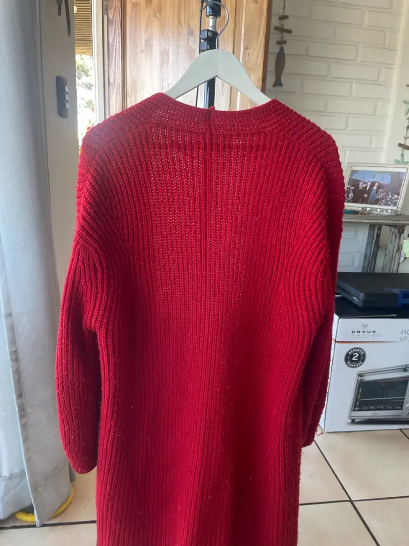 Cárdigan largo rojo Mango Basics para mujer - 3