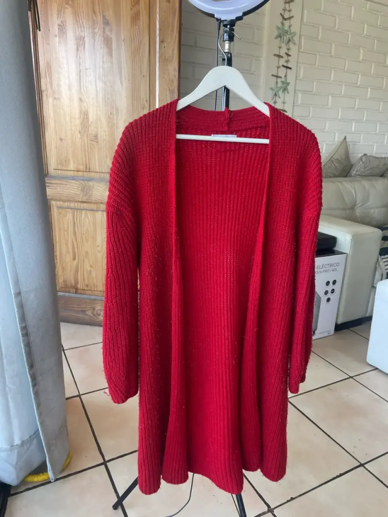 Cárdigan largo rojo Mango Basics para mujer - 4