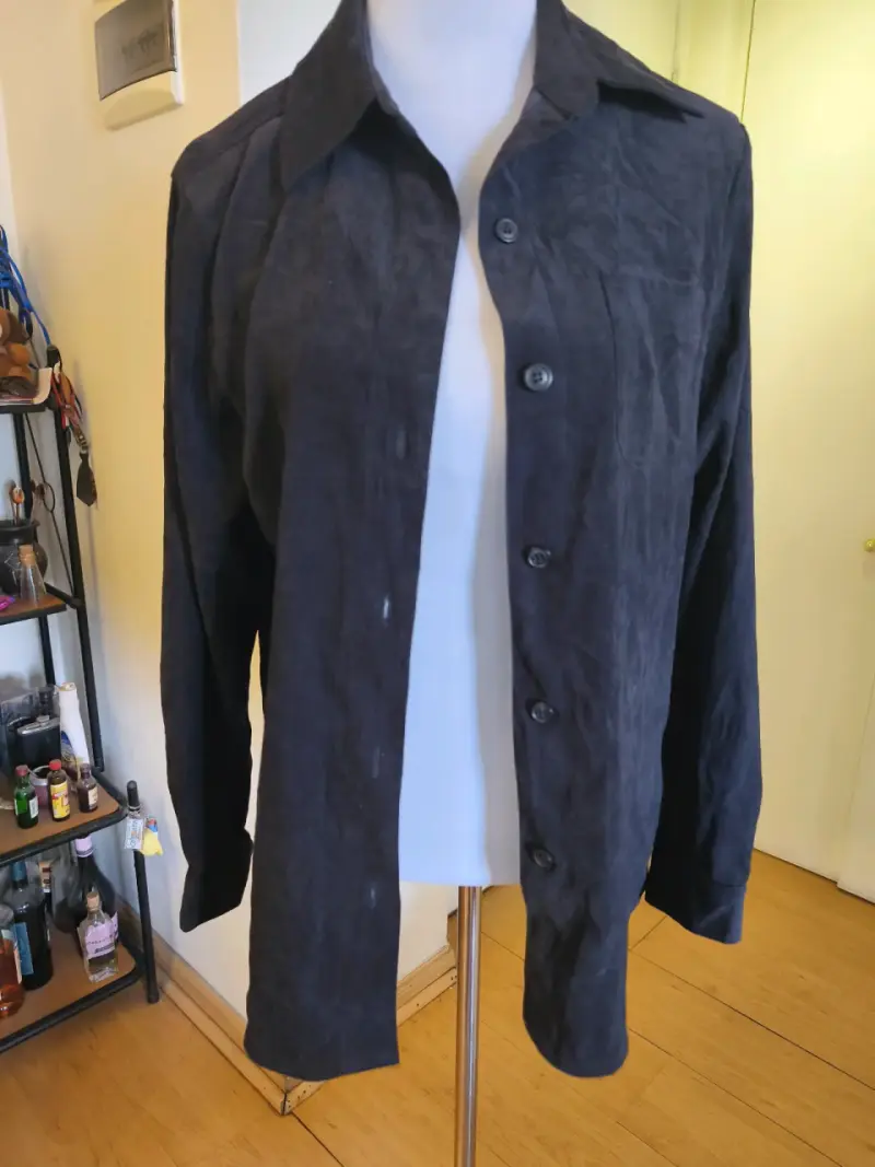 Camisa negra de manga larga para mujer - 2
