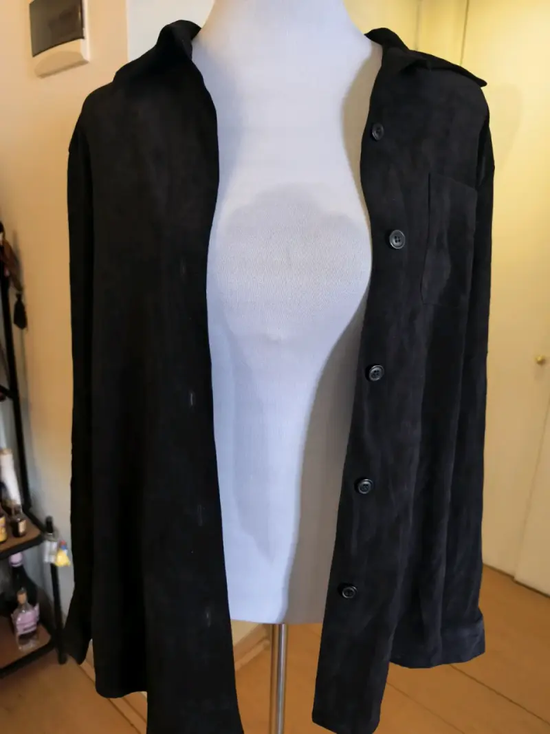 Camisa negra de manga larga para mujer - 3