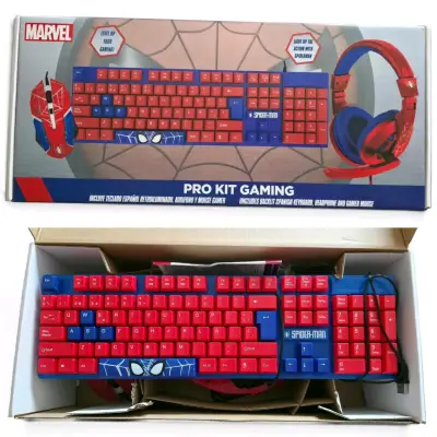 Kit Gaming Marvel Spider-Man Teclado Auriculares Mouse - miniatura 1