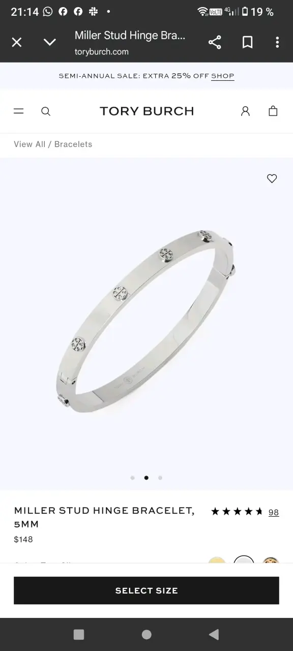 Pulsera de acero inoxidable Tory Burch - 5