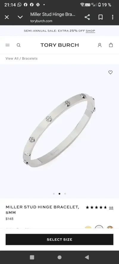 Pulsera de acero inoxidable Tory Burch - miniatura 5