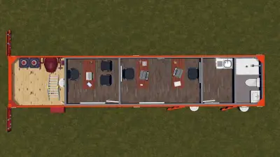 Oficina contenedor con baño y cocina 40 pies - miniatura 1