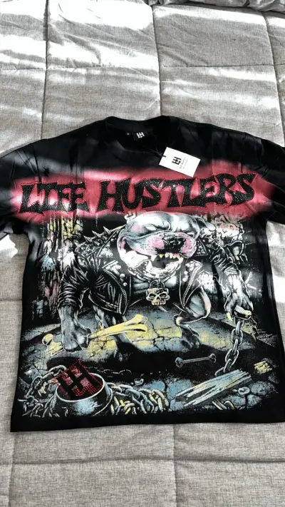 Polera Life Hustlers con Brillos Talla M oversize - miniatura 1