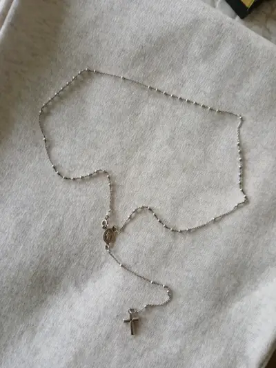 Collar de plata con cruz y medalla - miniatura 2