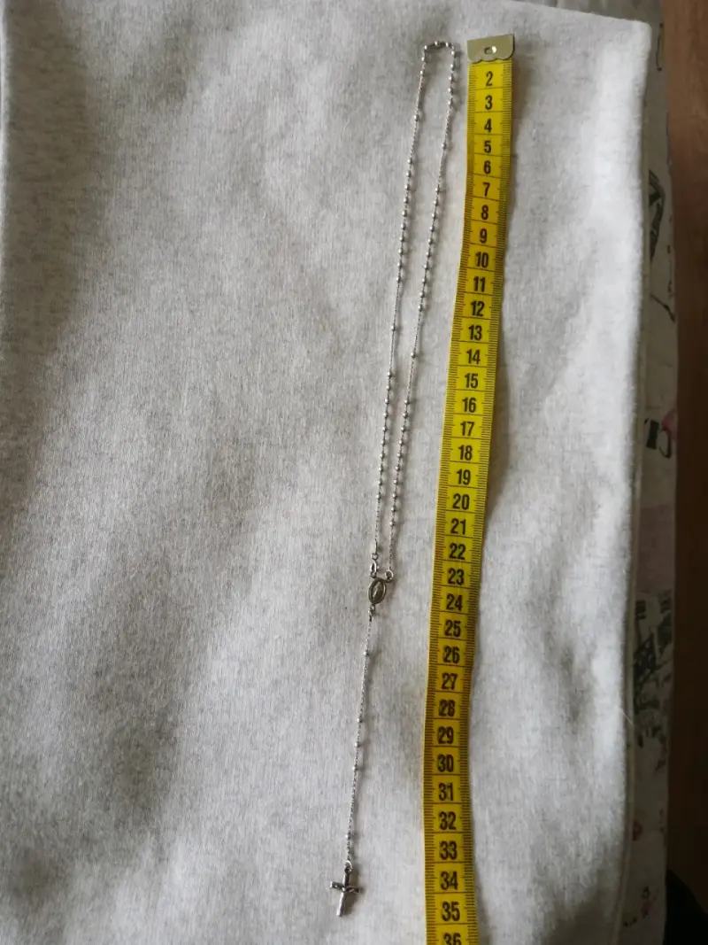 Collar de plata con cruz y medalla - 3