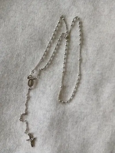 Collar de plata con cruz y medalla - miniatura 4