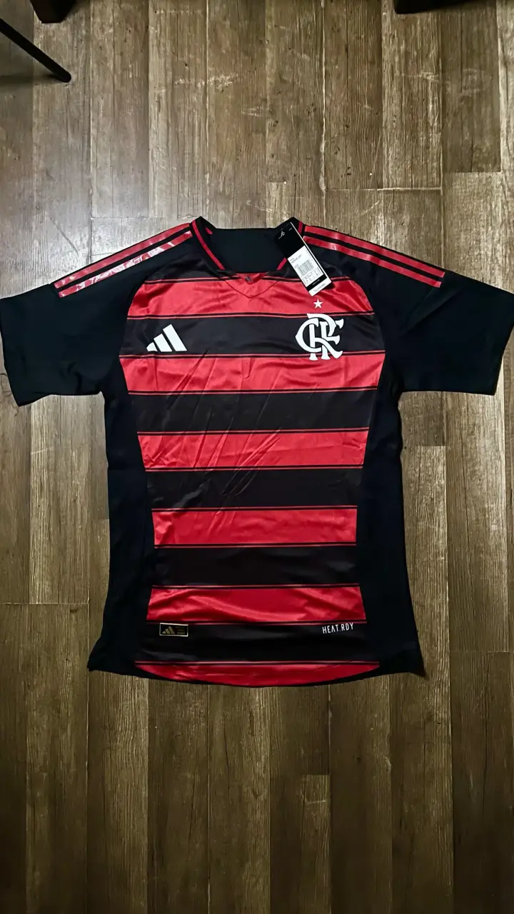 Camiseta Flamengo Adidas Oficial Roja y Negra - 1