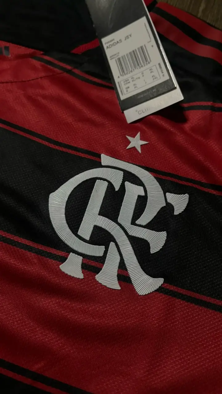 Camiseta Flamengo Adidas Oficial Roja y Negra - 2