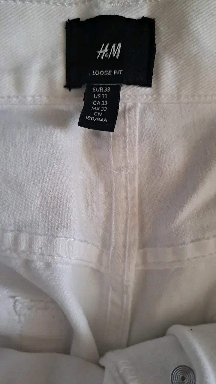 Pantalones blancos H&M Loose Fit talla 33 - 2