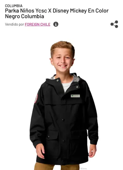 Parka para niños Mickey Mouse negra Columbia - miniatura 4