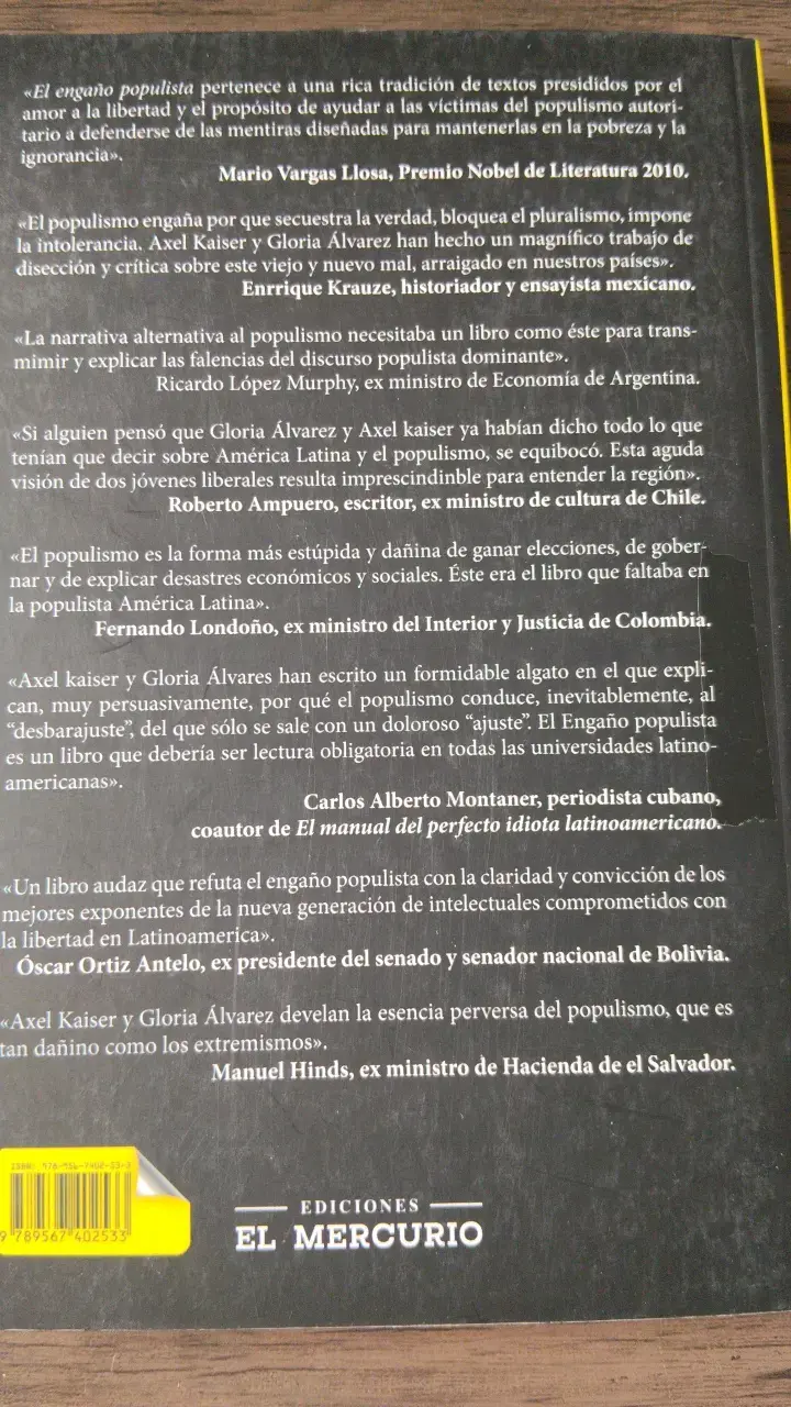Libro 'El Engaño Populista de Axel Kaiser y Gloria - 2