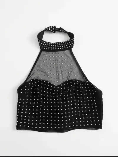 Top negro estilo halter - miniatura 1