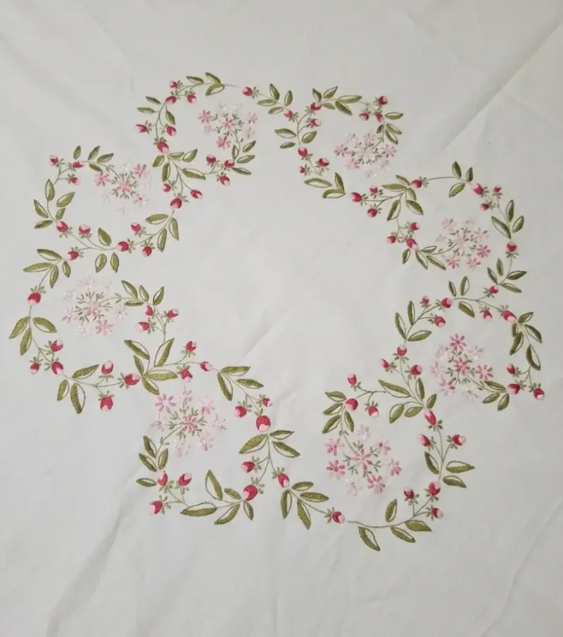 Mantel bordado floral blanco - 2