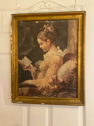 Cuadro vintage "Muchacha leyendo" de Fragonard - miniatura 5