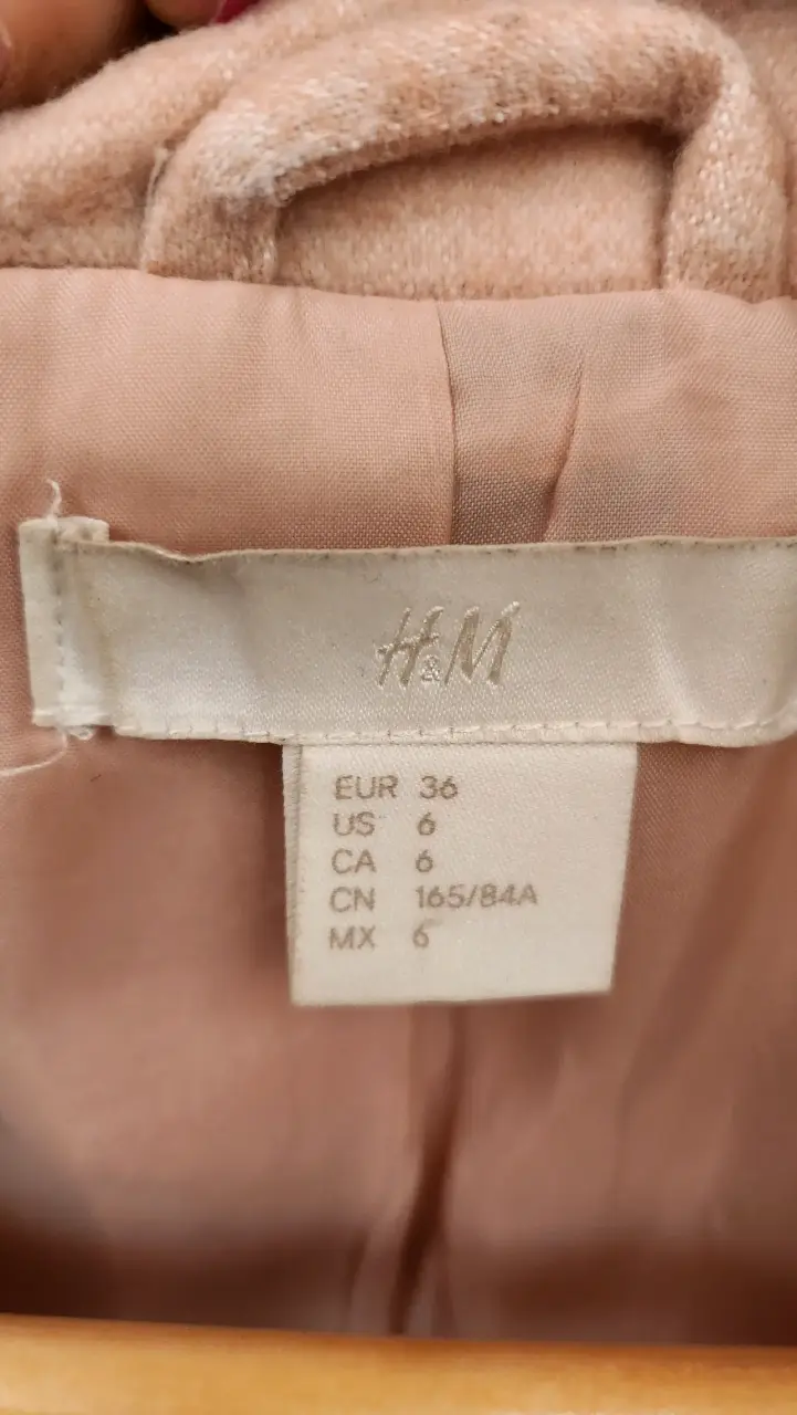 Abrigo rosa de lana H&M para mujer - 2