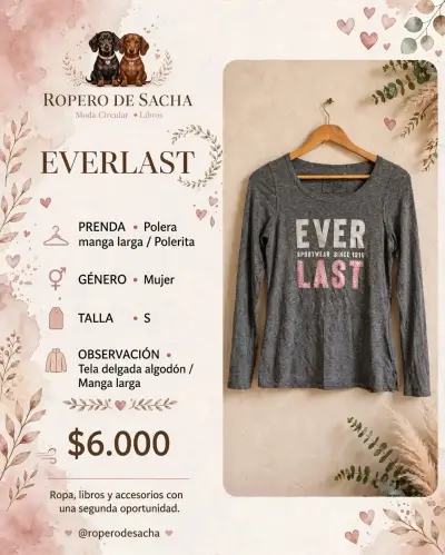 Polera manga larga Everlast para mujer - miniatura 1