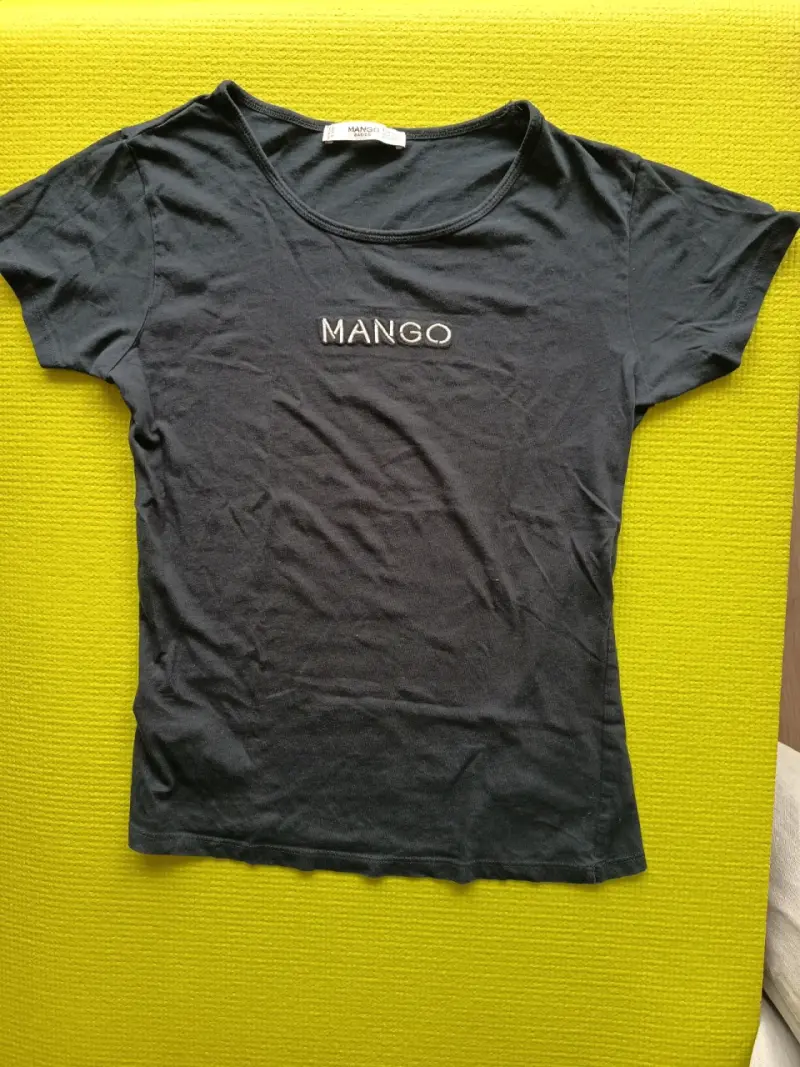 Polera Negra Mango Básica para Mujer - 1
