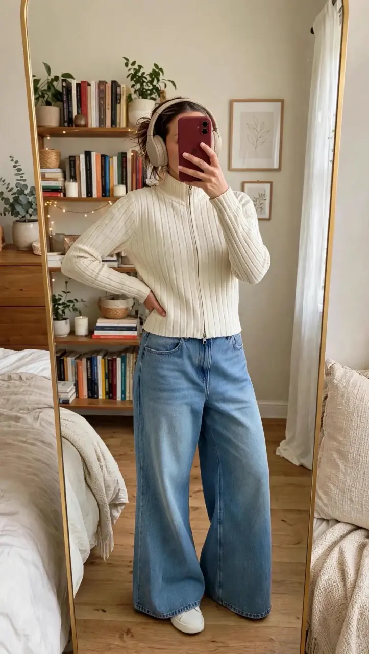 Sweater Sybilla Mujer Blanco con Cierre - 2