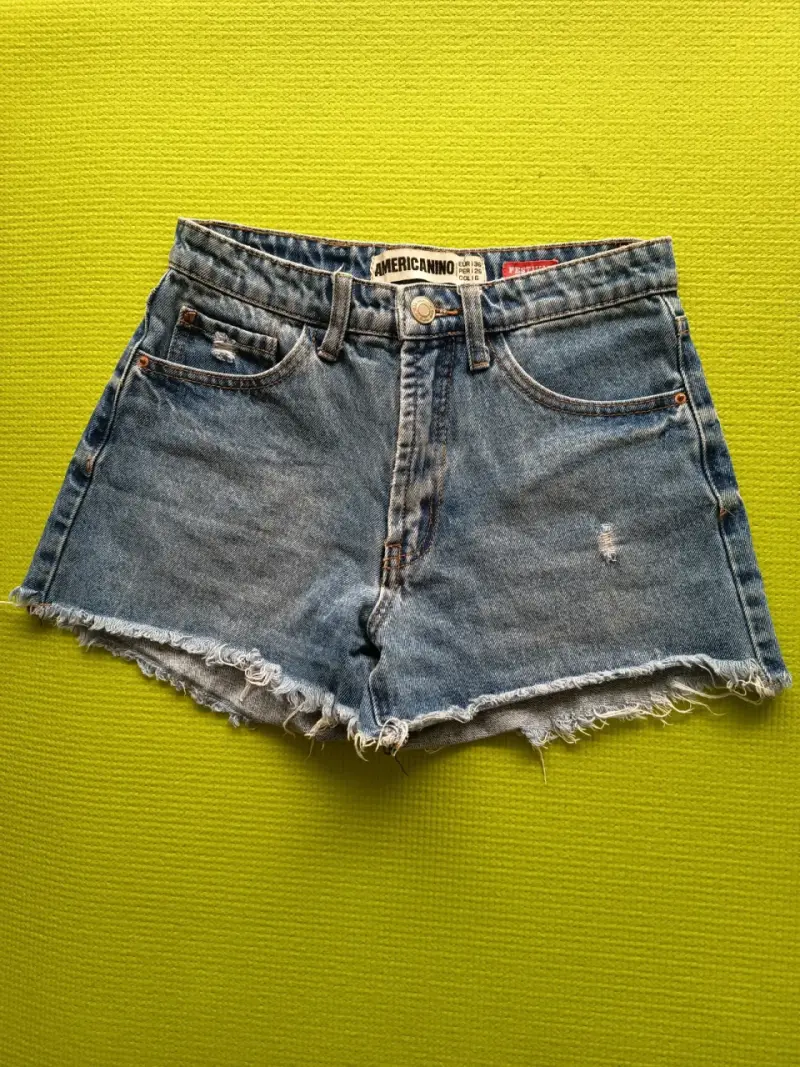 Shorts de mezclilla Americano desgastados - 1