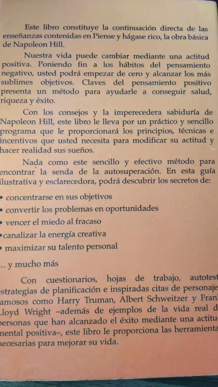 Libro Claves del Pensamiento Positivo de Napoleon - 2