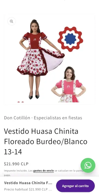 Vestido Huasa Chinita - miniatura 1