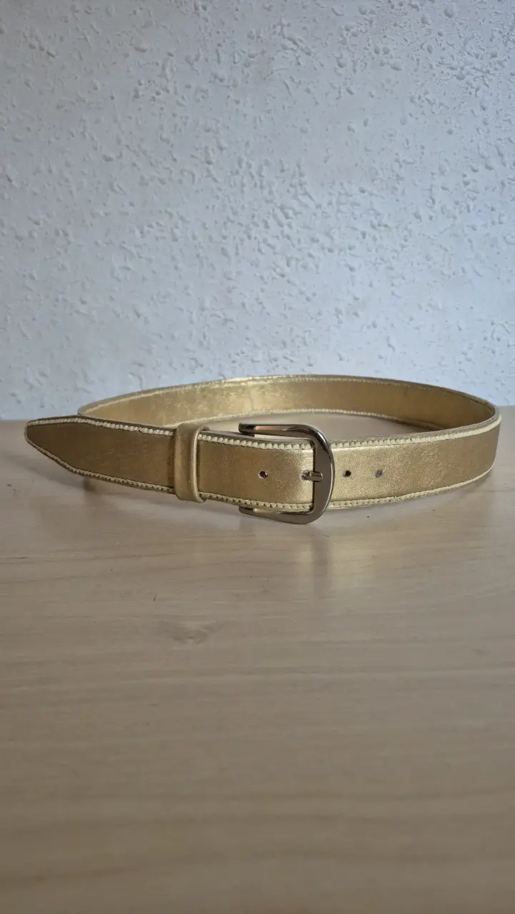 Cunturónes de cuero dorado mujer - 2