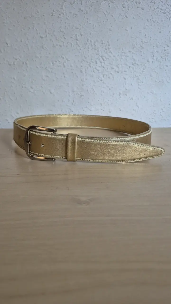 Cunturónes de cuero dorado mujer - 3