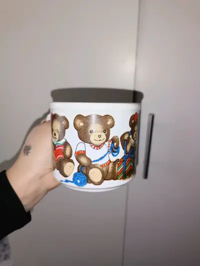 Taza de cerámica  vintage de ositos navideños - miniatura 2