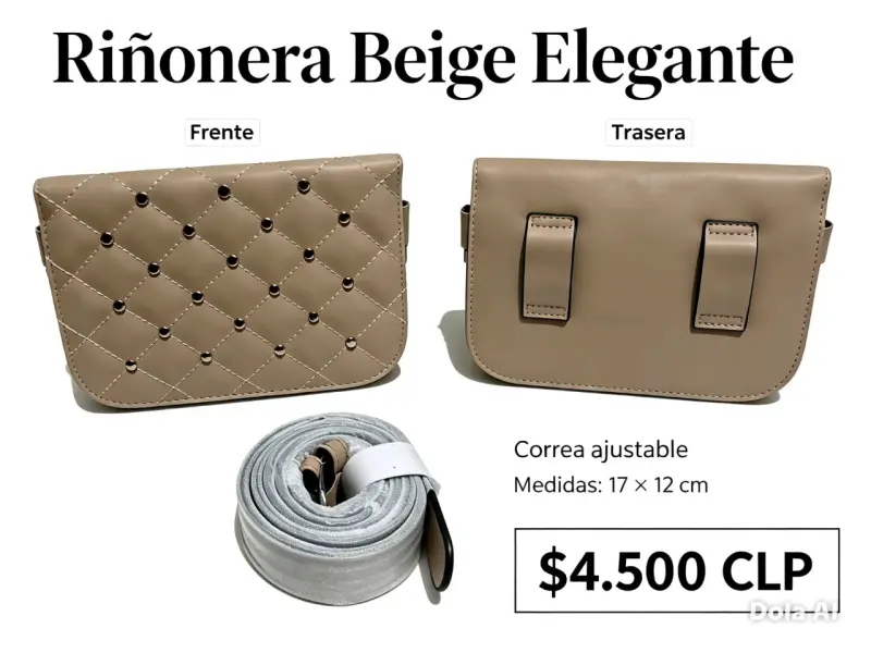 Riñonera Beige Elegante con Correa Ajustable