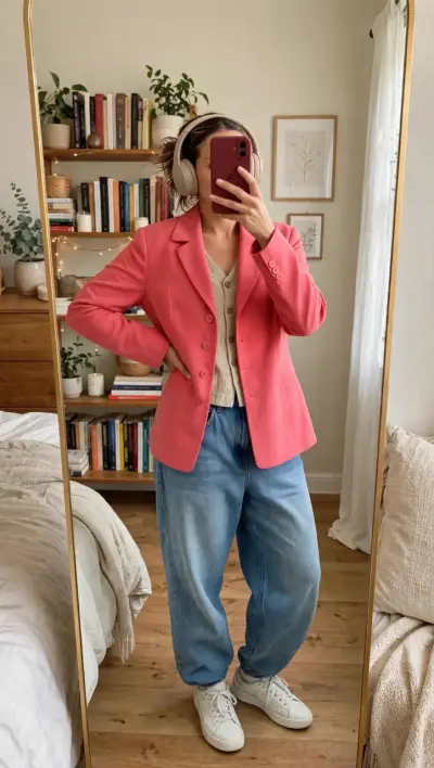 Blazer coral para mujer talla M - miniatura 2