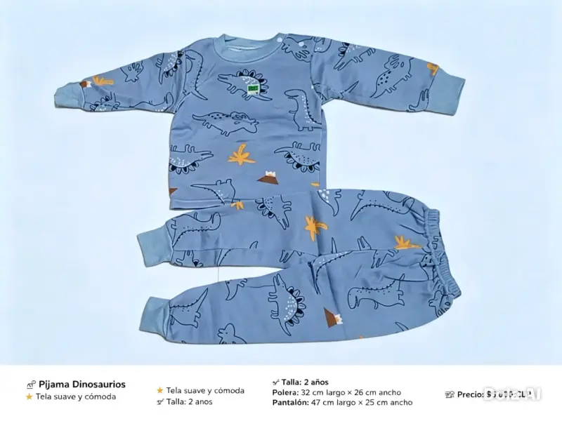 Pijama de dinosaurios para niños, talla 2 años - 2