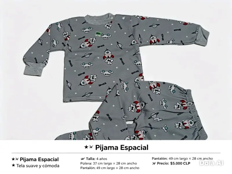 Pijama Espacial para Niño Tela Suave - 2