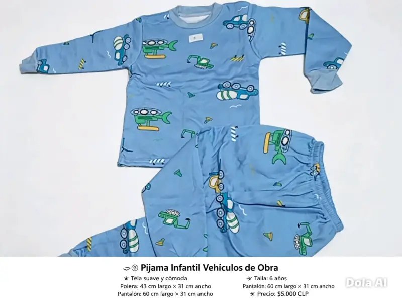 Pijama infantil con diseño de vehículos de obra - 2