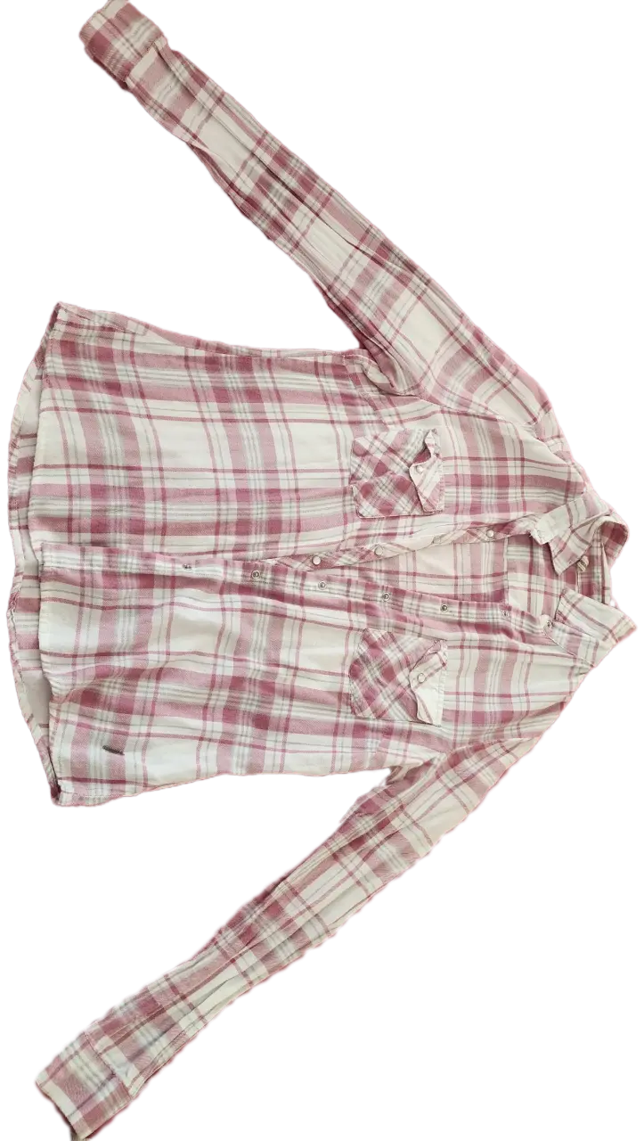 Camisa de mujer a cuadros rosados