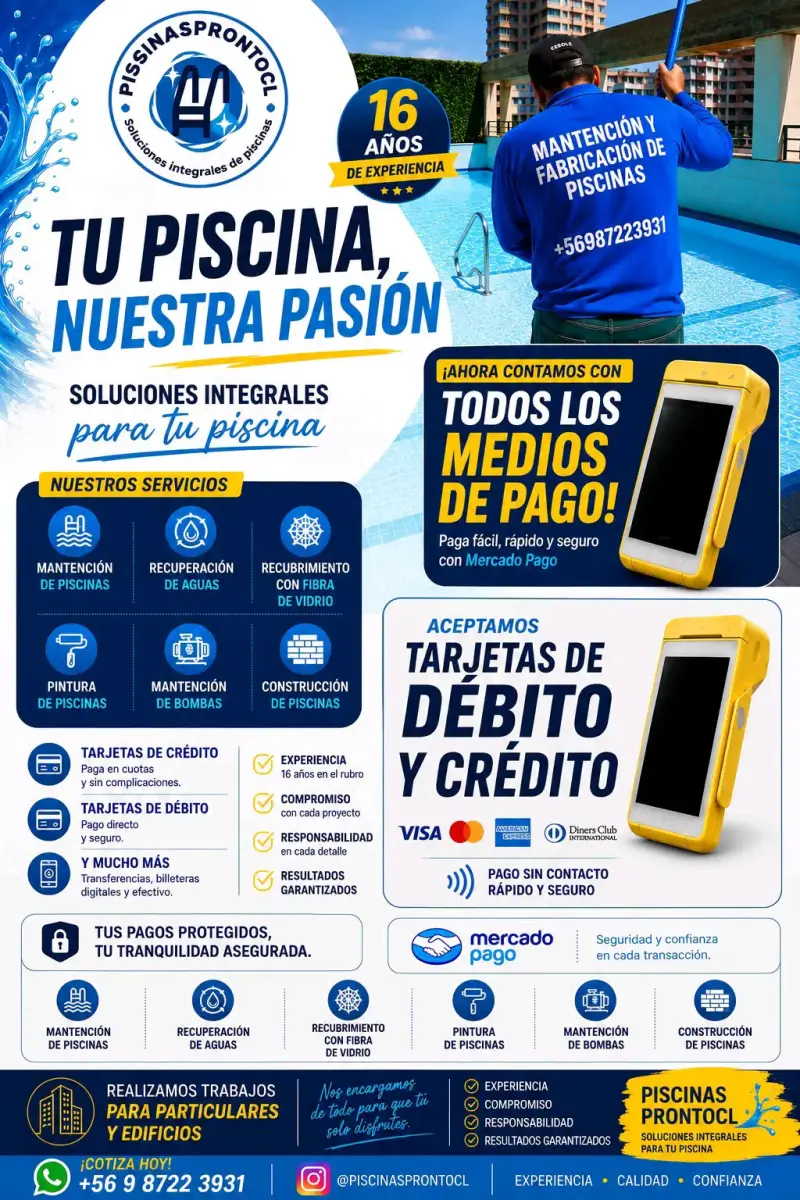 Mantenciones piscinas edificios y casas