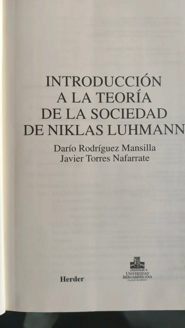 Libro Introducción a la Teoría de la Sociedad de Niklas Luhmann - 3