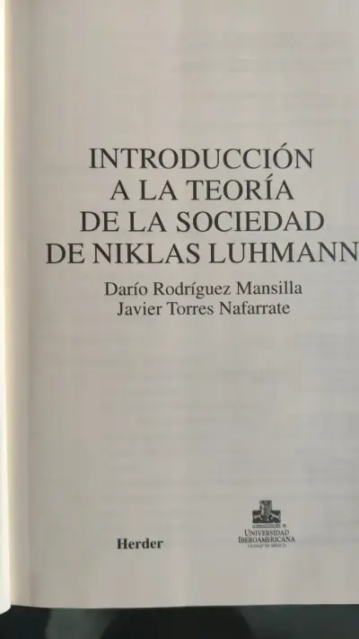 Libro Introducción a la Teoría de la Sociedad de Niklas Luhmann - miniatura 3