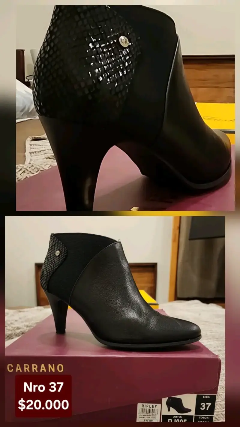 Botines de cuero negro Carrano talla 37