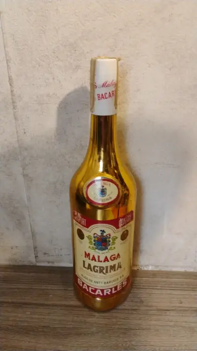 Botella antigua vino Málaga Lágrima Bacarlés - miniatura 1