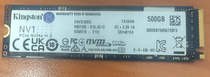 Disco SSD Kingston NV1 500GB PCIe NVMe - 1